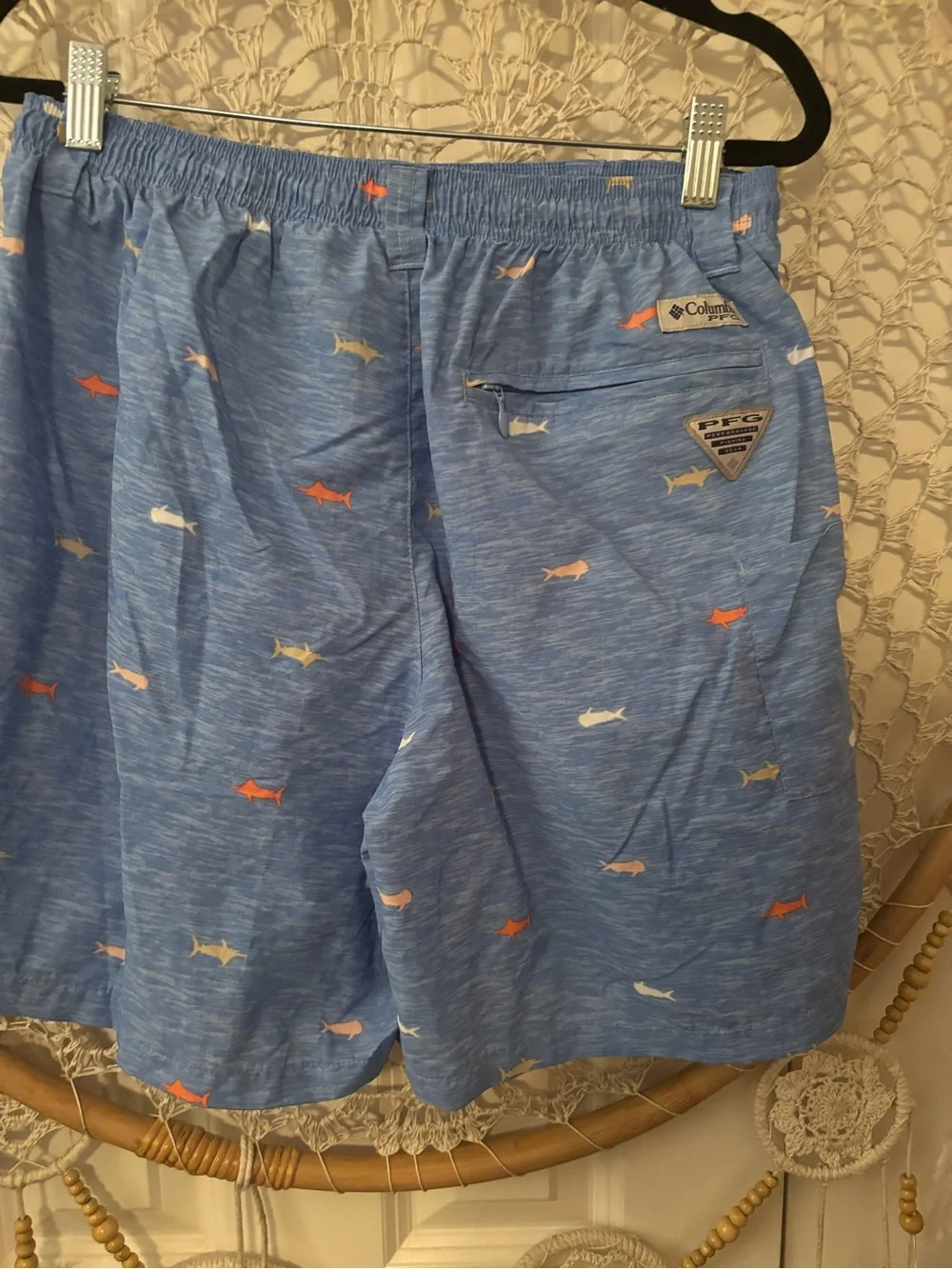 Columbia PFG Backcast 2 Light Blue Swim Shorts Size Medium A00406